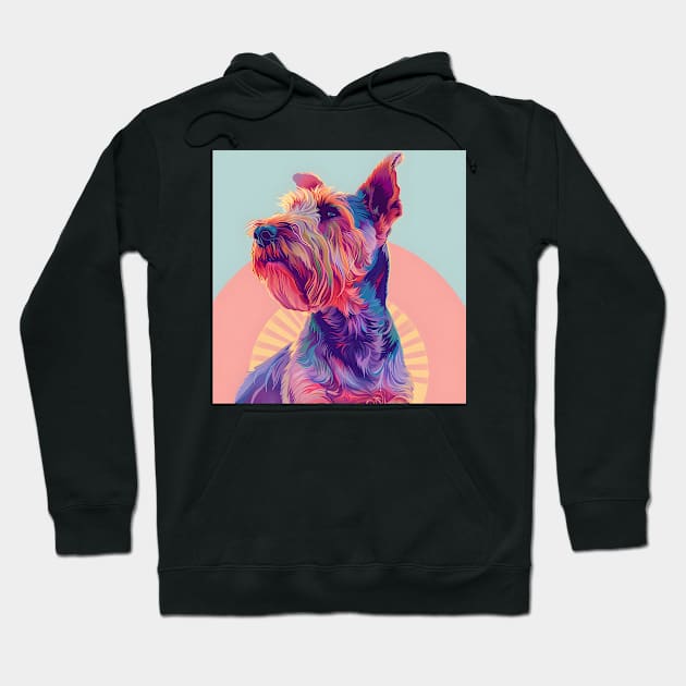 Retro Welsh Terrier: Pastel Pup Revival Hoodie by NatashaCuteShop